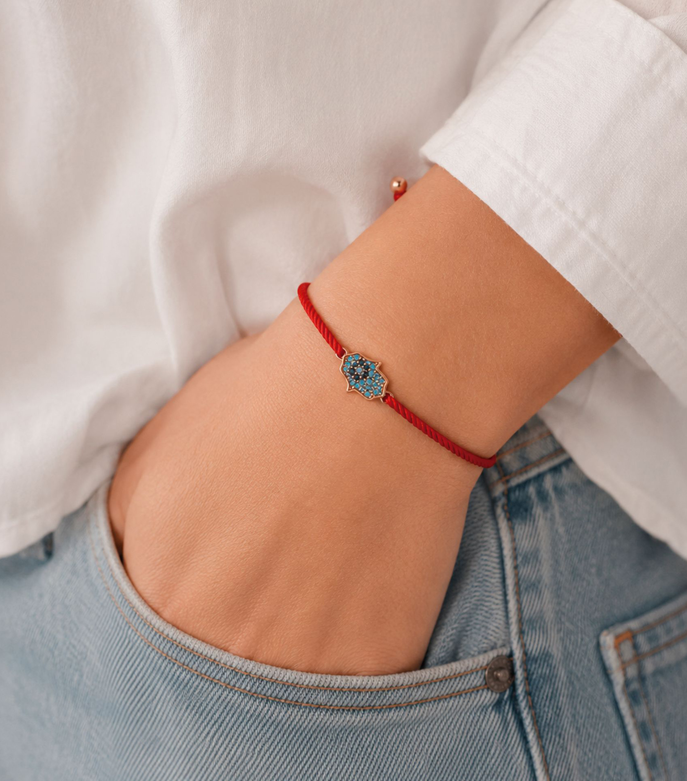 Pulsera Roja Mini Mano de Fatima Mujer
